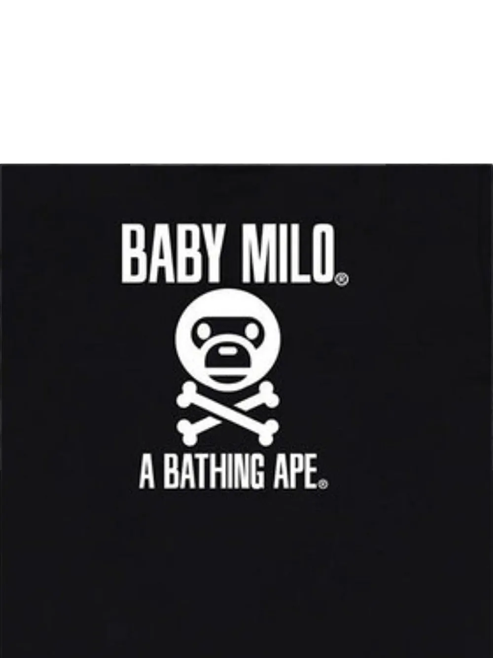 A BATHING APE Baby Milo Crossbone T-shirt Zwart