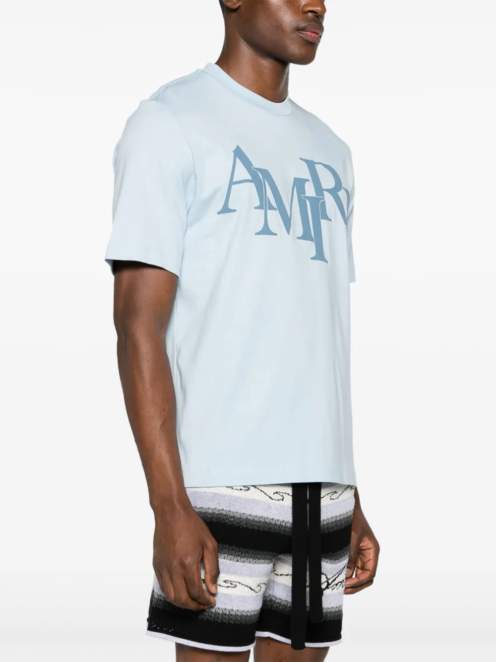 AMIRI T-shirt met logoprint 504 Cerulean