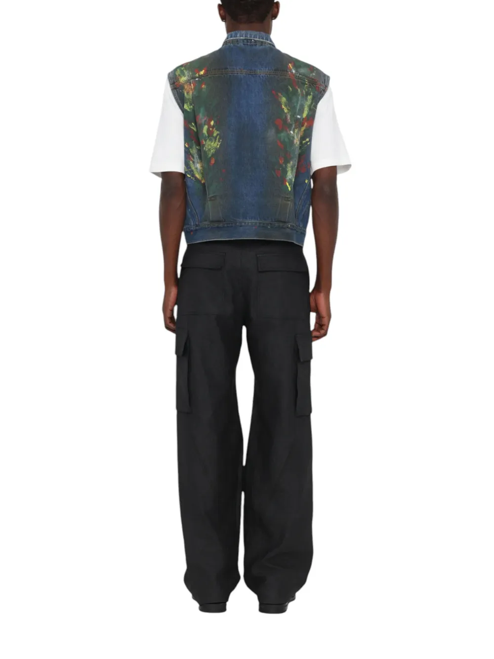 Vivienne Westwood Marlene denim bodywarmer met verfspatten Blauw