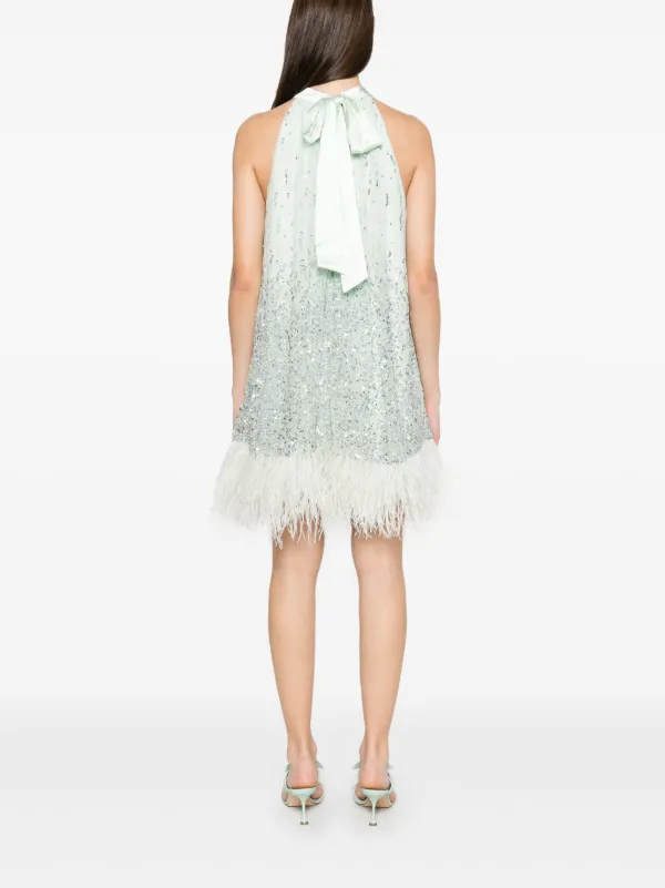 Alice+Olivia ERNA フリル ホルターネック ミニドレス Alice + Olivia Erna Mini Dress | Green | FARFETCH