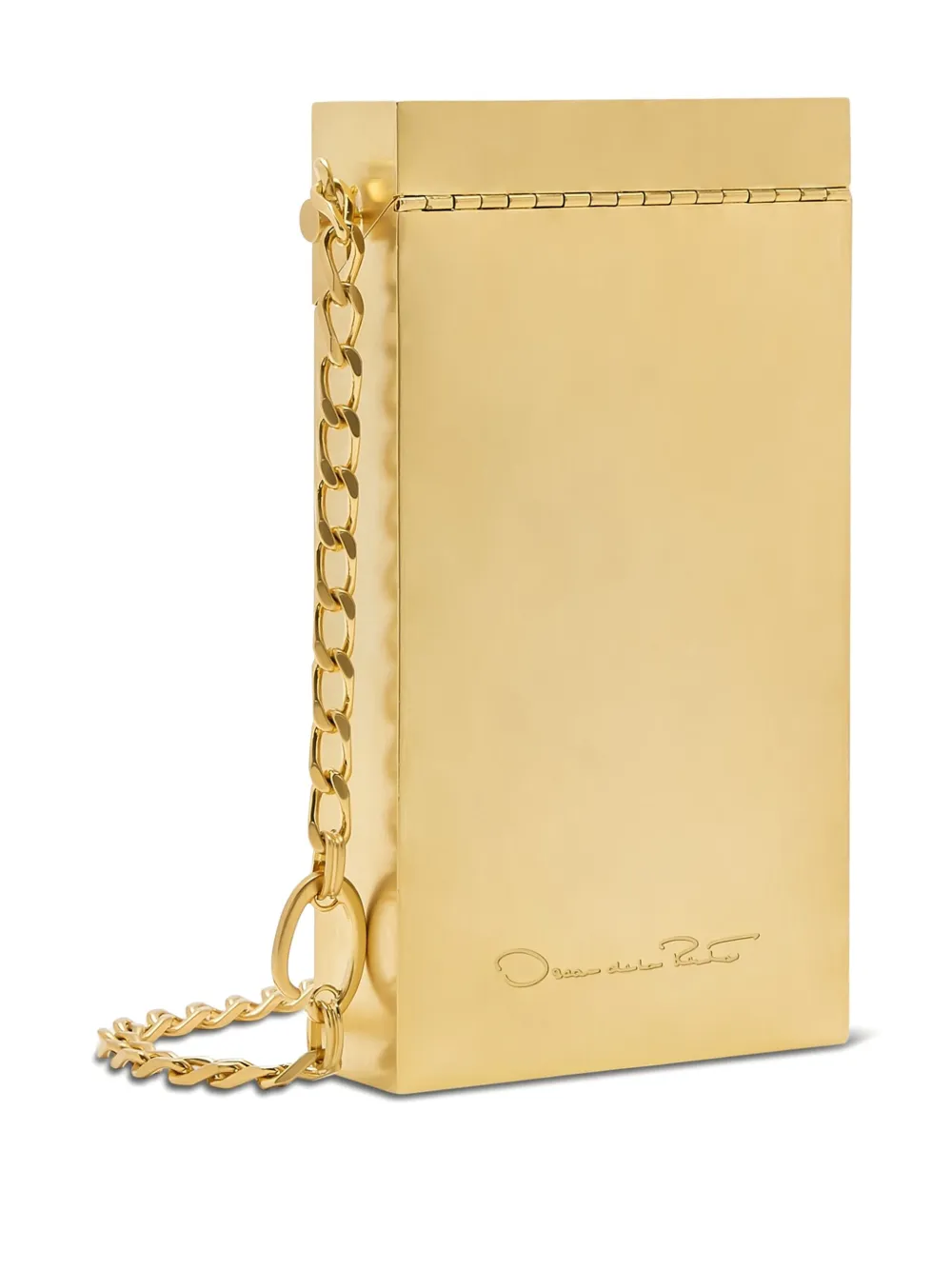 Oscar de la Renta logo-plaque clutch bag - Goud