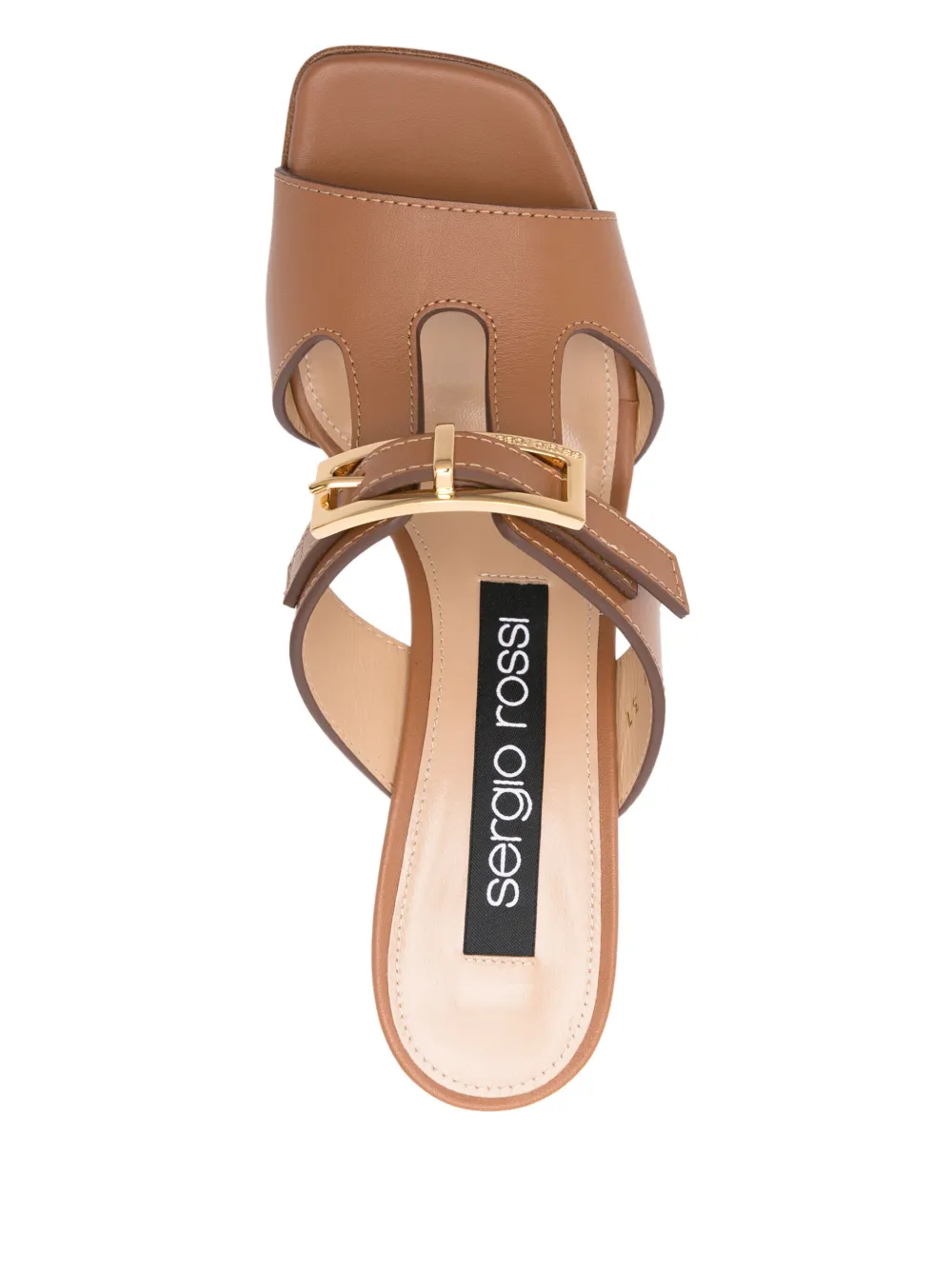 Sergio Rossi 80mm leather mules Brown