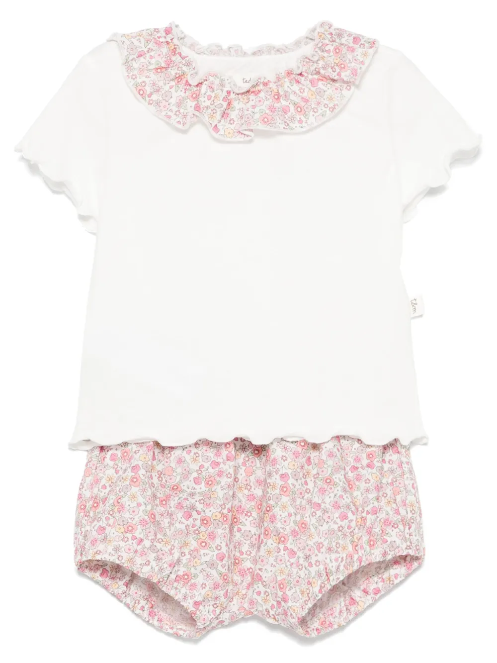 TEDDY & MINOU ensemble short-haut à fleurs | blanc | Image 1