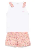 Il Gufo leaves-print shorts set - White