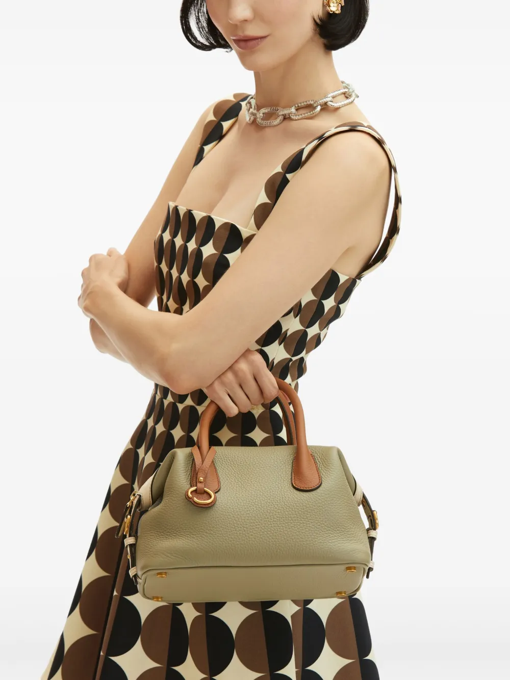 Oscar de la Renta Shopper met logoprint Groen