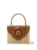 Oscar de la Renta flower-appliqué tote bag - Neutrals