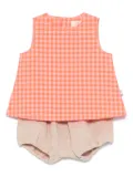 TEDDY & MINOU checkerboard-print shorts set - Neutrals
