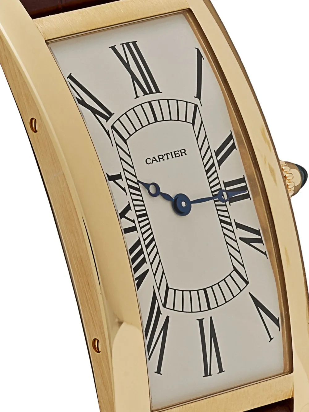 Pre-owned Cartier 2022 Tank Cintrée "100th Anniversary" 23mm X 44.7mm In Brown