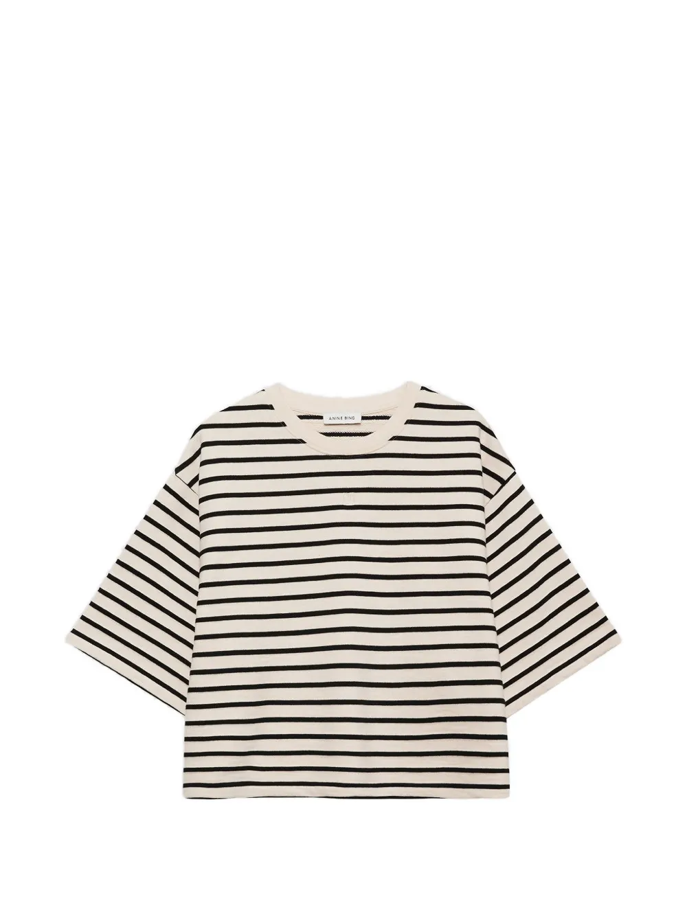 ANINE BING Myers cropped T-shirt Beige