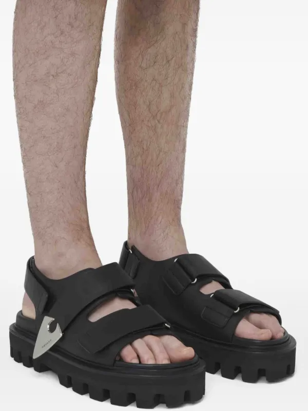 Alexander McQueen◆Seal レザー サンダル ブラック Alexander McQueen/アレキサンダーマックイーン｜アレクサンダー
