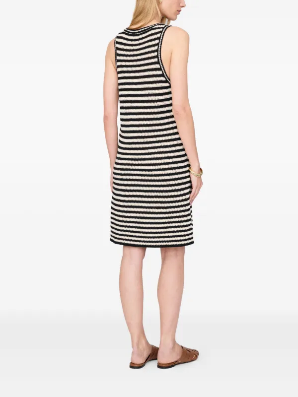 knitted dress short sleeve Short Sleeve Striped Knit Dress