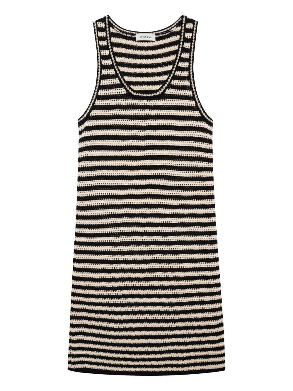 ANINE BING OPEN-KNIT MINI DRESS