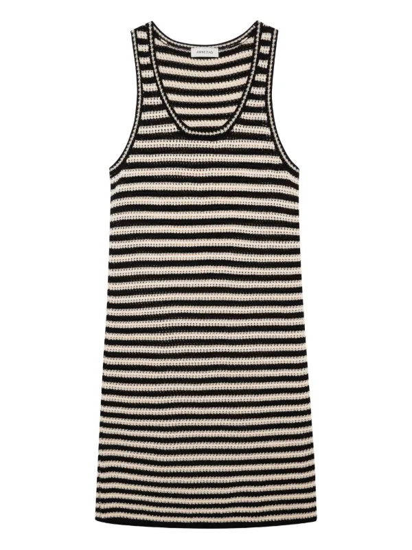 ANINE BING ARIE DRESS | THE New TREND Black & IVORY STRIPE / M