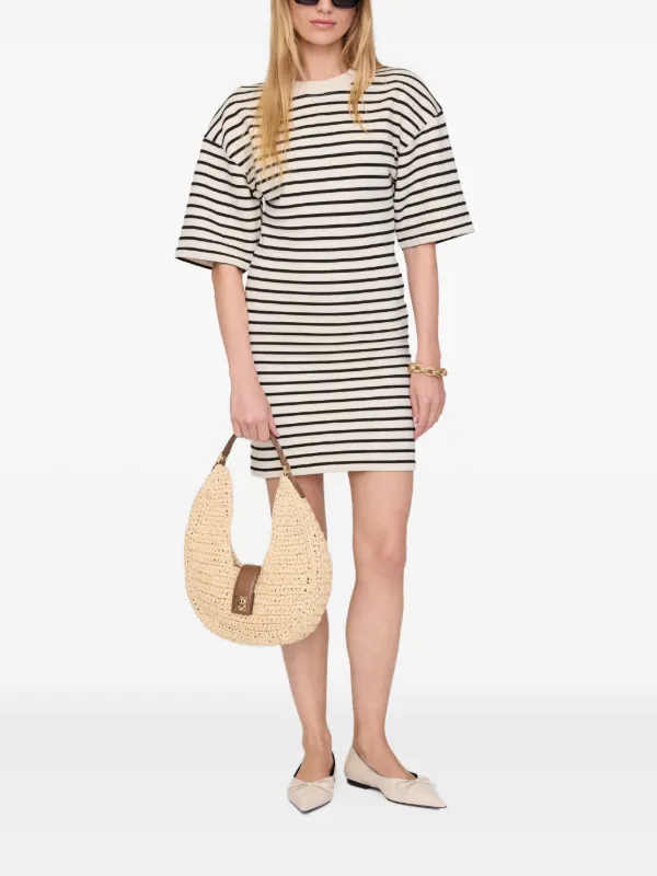 ANINE BING Striped Mini Dress | Neutrals | FARFETCH