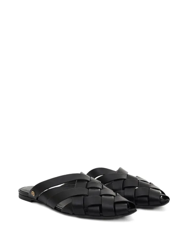 【関税込み】Eve Mules Black Sandals - ANINE BING - Leather ANINE BING Eve Mules | Black | FARFETCH