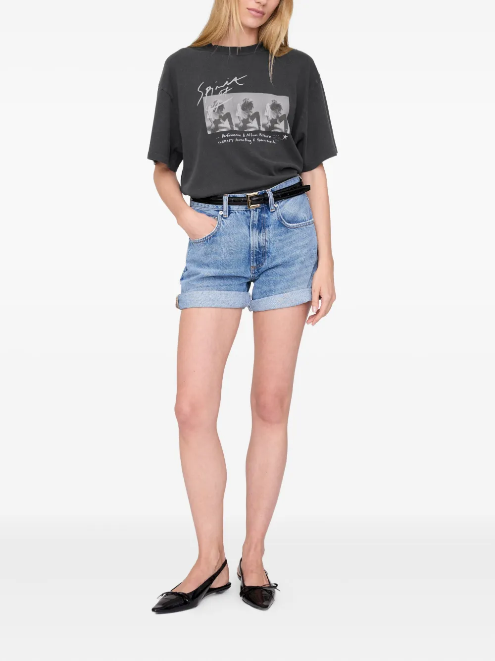 ANINE BING T-shirt met grafische print Grijs