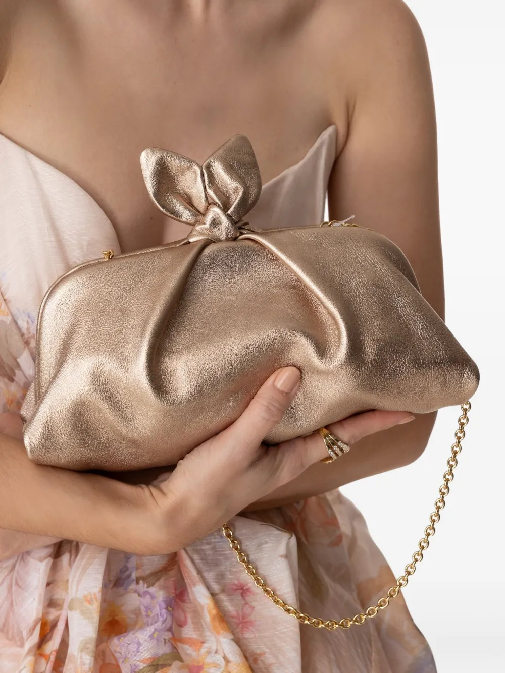 Aquazzura Bow Tie clutch bag - Goud