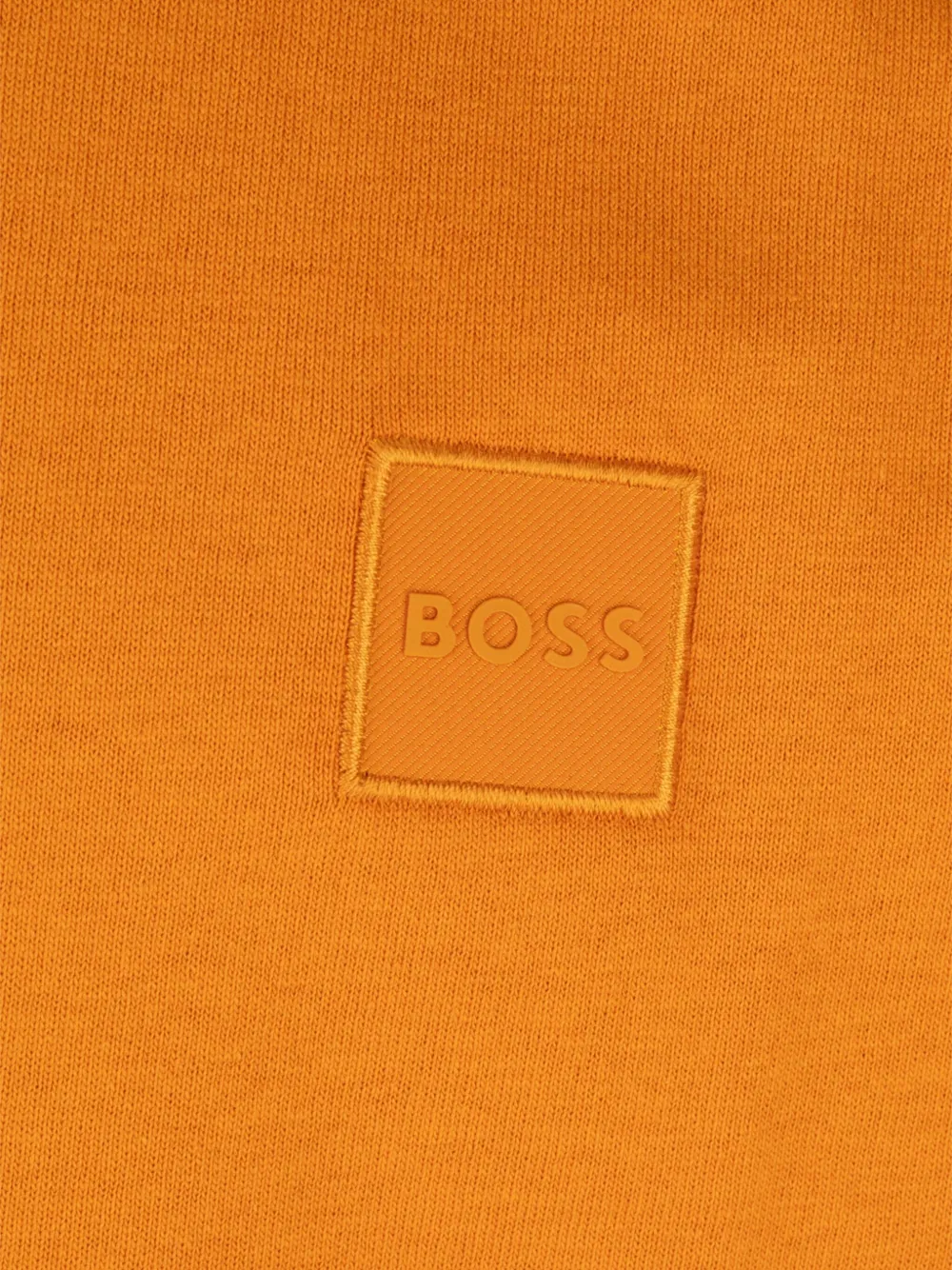 Hugo Boss Logo-patch Cotton T-shirt In Orange