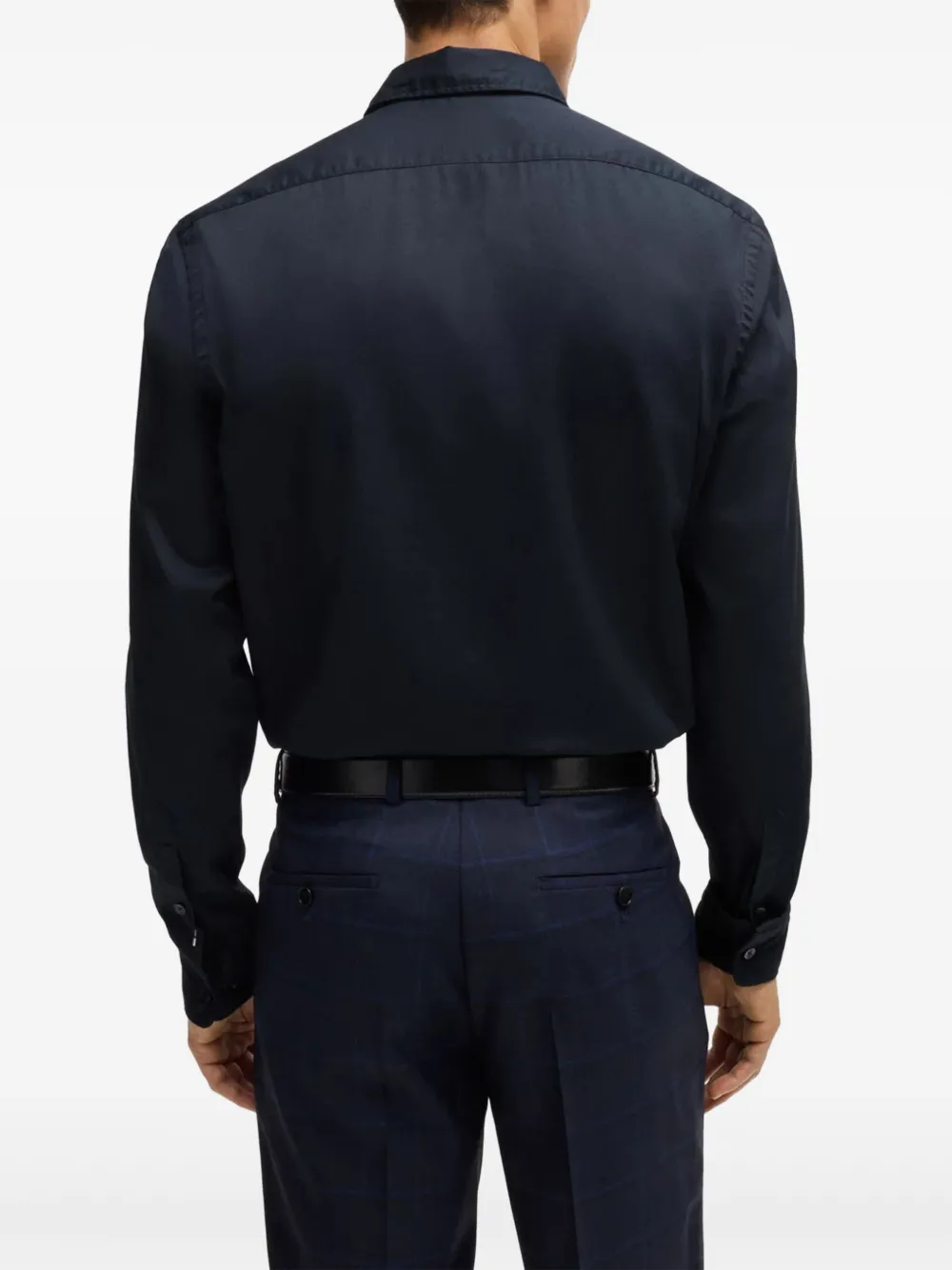 BOSS Katoenen overhemd Blauw