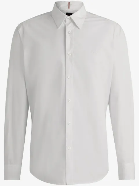BOSS regular-fit shirt in cotton poplin with embroidered logo