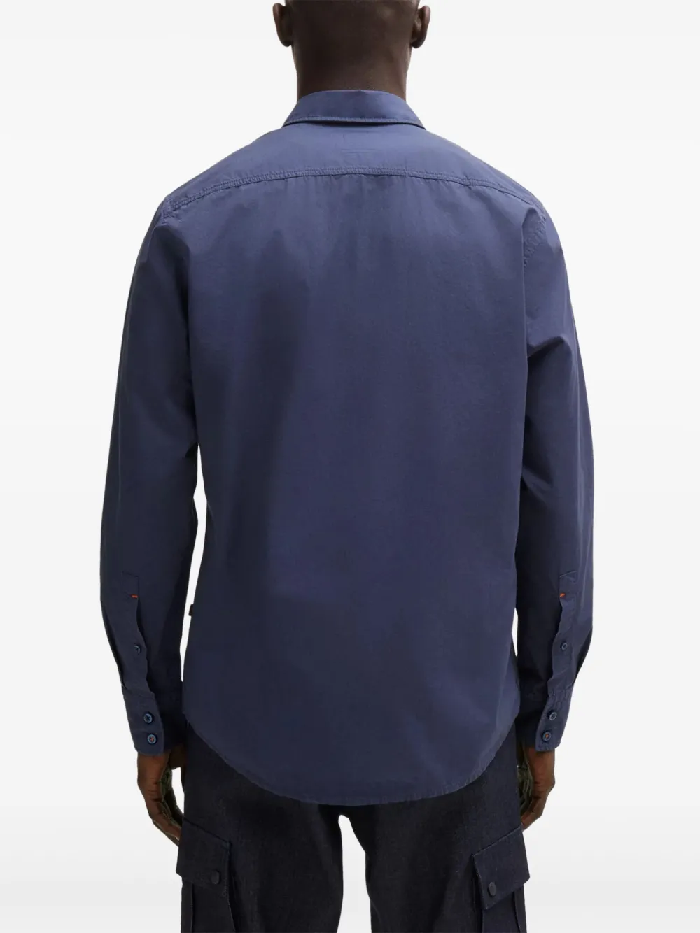 BOSS Katoenen overhemd Blauw