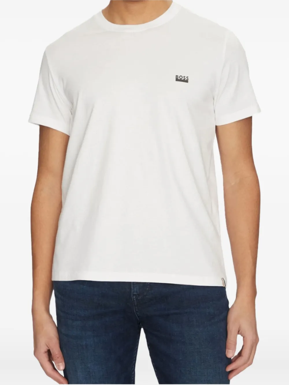 HUGO logo-embroidered crew-neck T-shirt | White | Image 1
