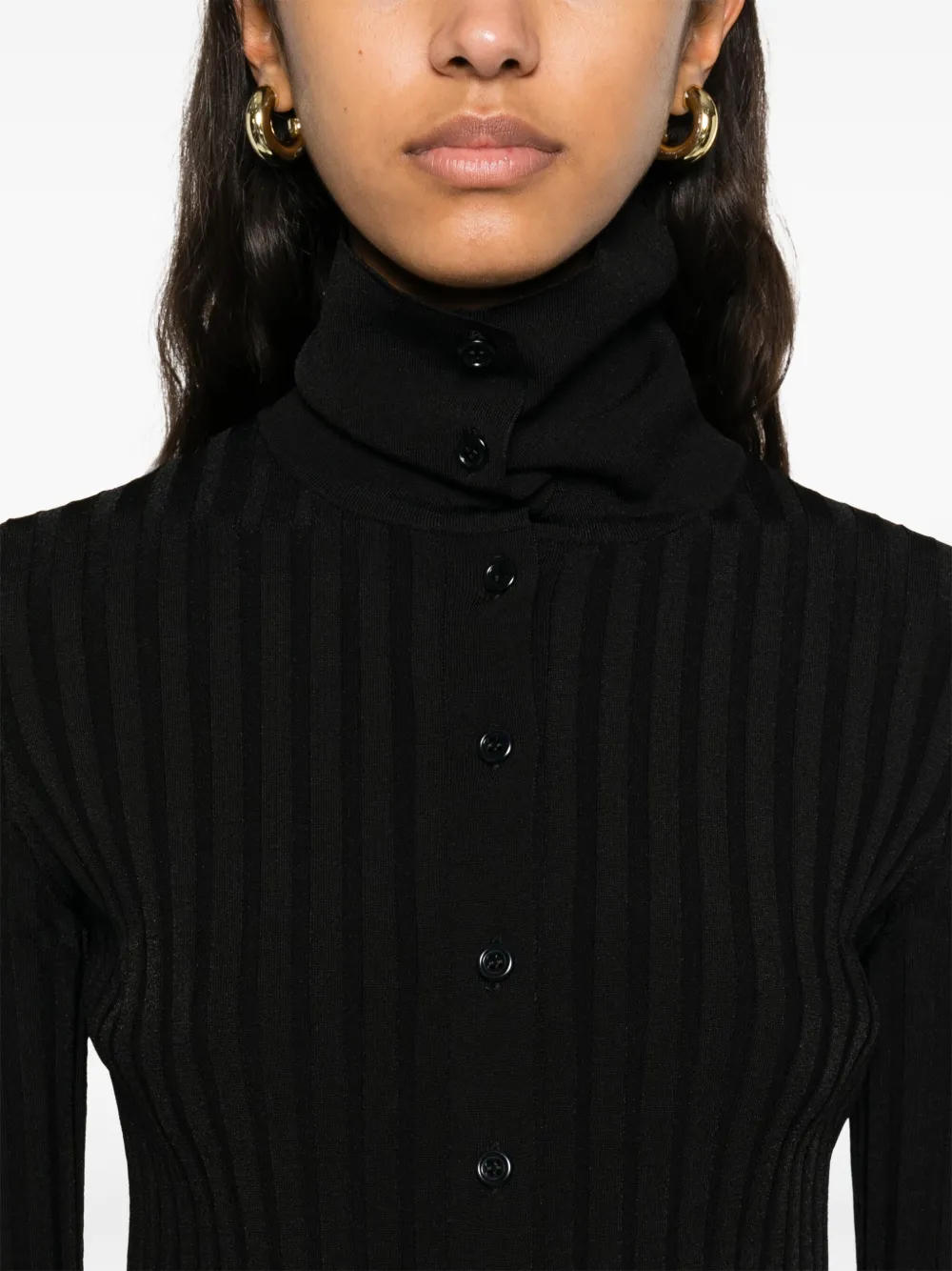 Fabiana Filippi Ribgebreid vest Zwart