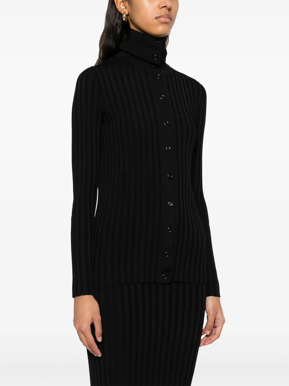 Fabiana Filippi Ribgebreid vest Zwart