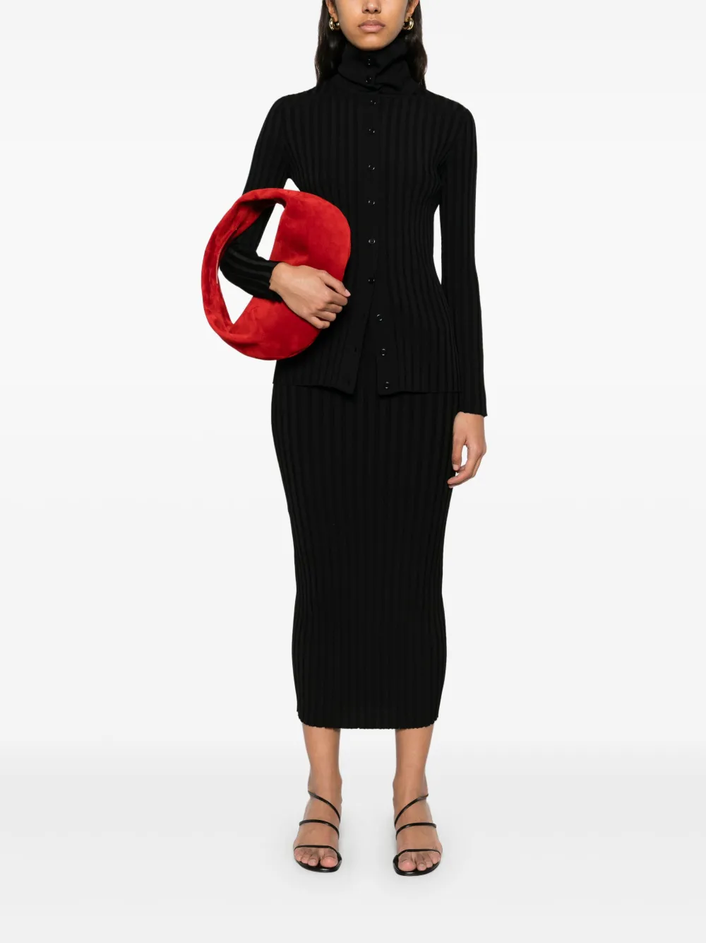 Fabiana Filippi Ribgebreid vest Zwart