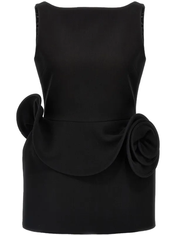 Magda Butrym Floral-appliqu Mini Dress - Black