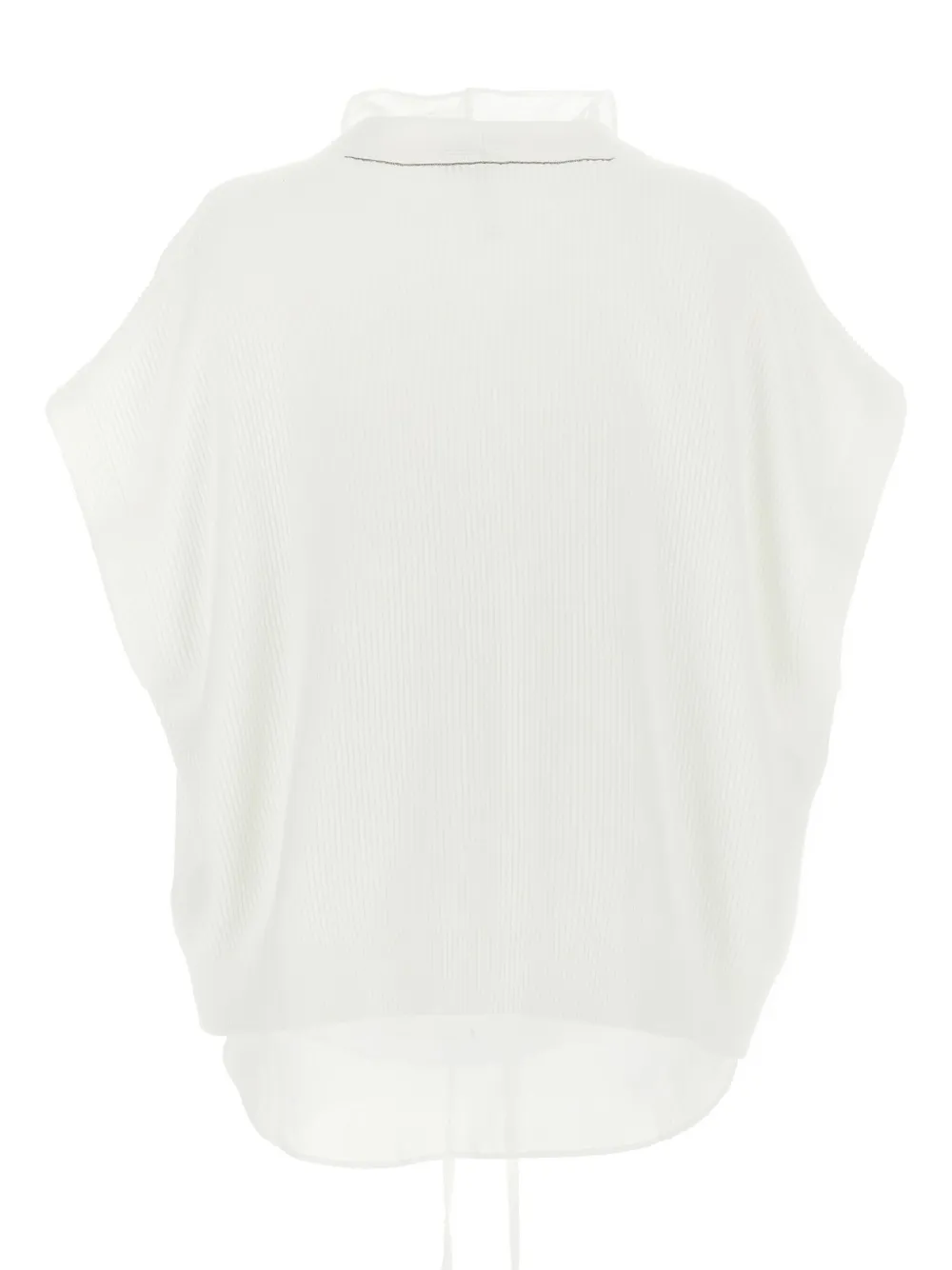 Brunello Cucinelli layered wrap blouse - Wit