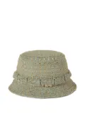 This Is Never That Damaged frayed denim bucket hat - Blue
