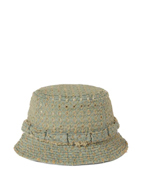 This Is Never That Damaged frayed denim bucket hat