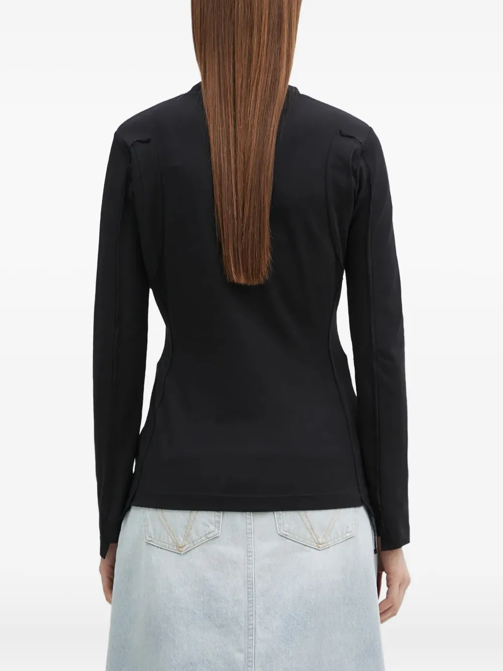 VETEMENTS exposed-seam T-shirt Zwart
