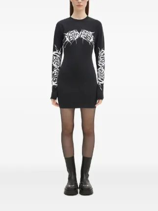 【関税込み】VETEMENTS ブラック l Printed 長袖Tシャツ Vetements Logo-print Cotton T-shirt In Black | ModeSens
