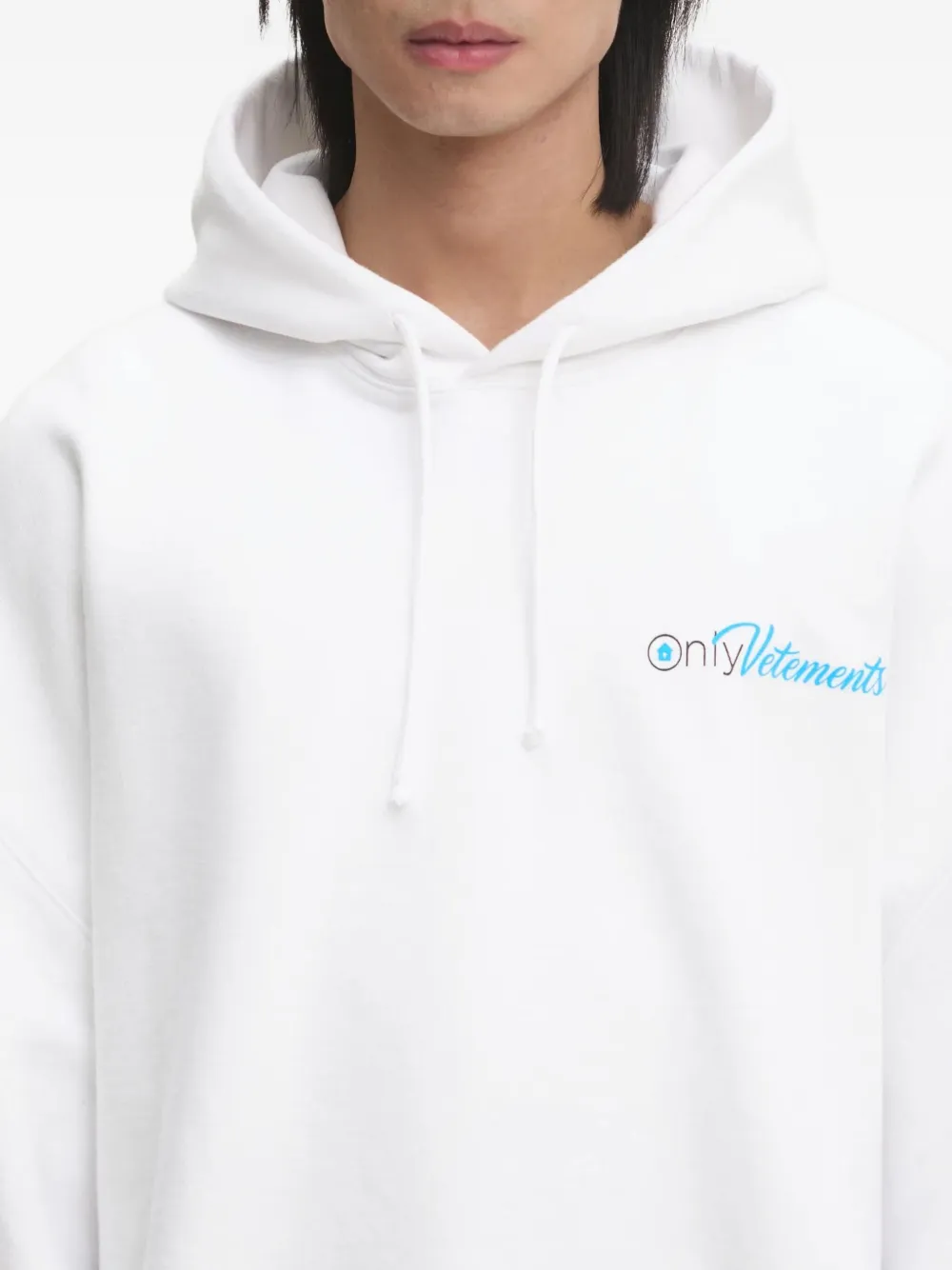 VETEMENTS logo-print hoodie Wit