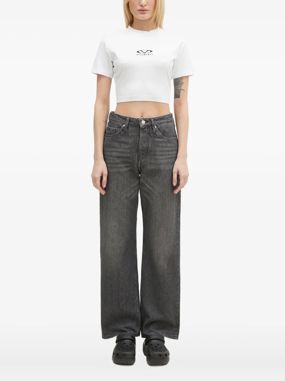 VETEMENTS logo-print short-sleeve T-shirt Wit