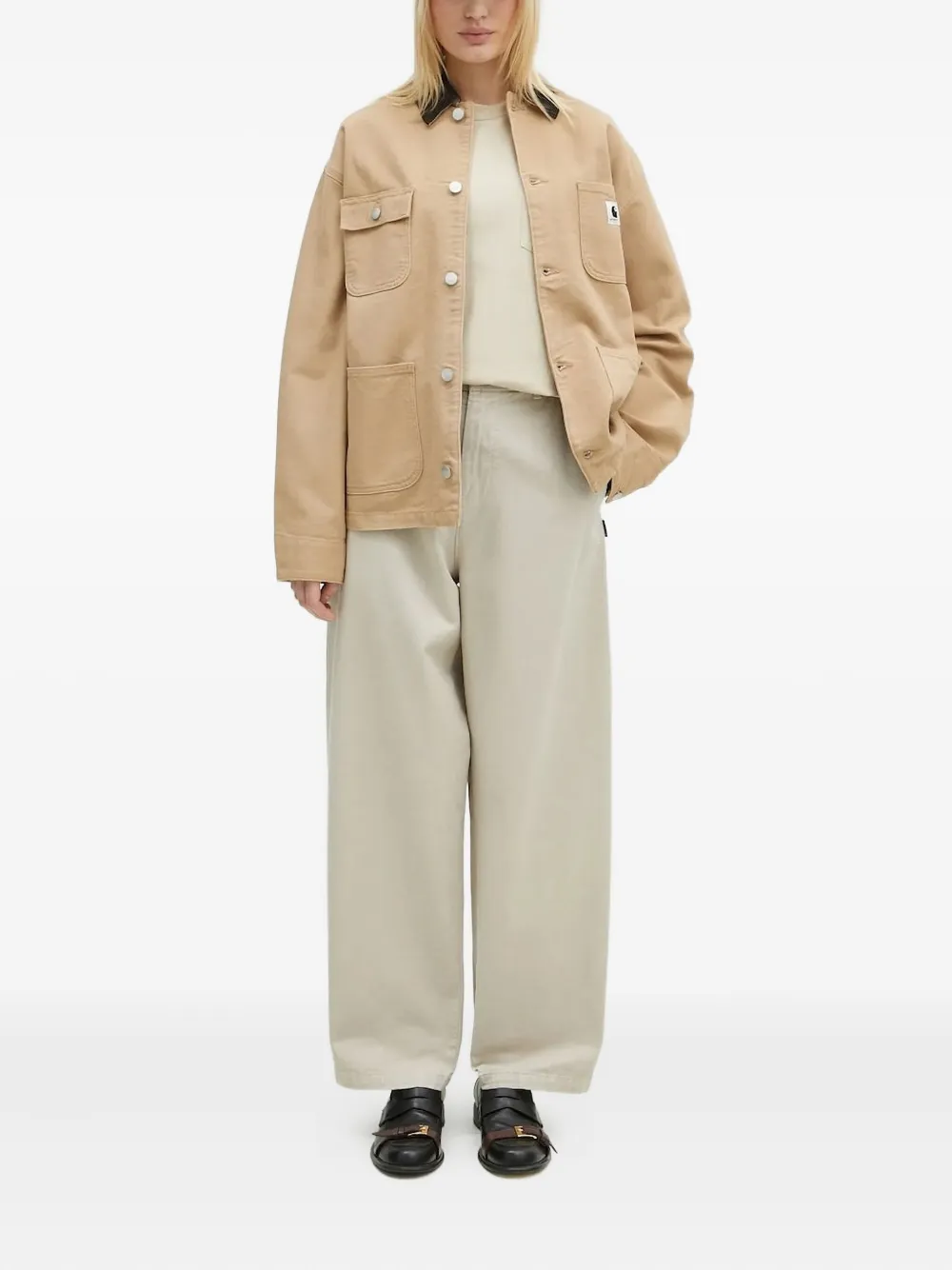 Carhartt WIP Straight broek met achterzakken Beige