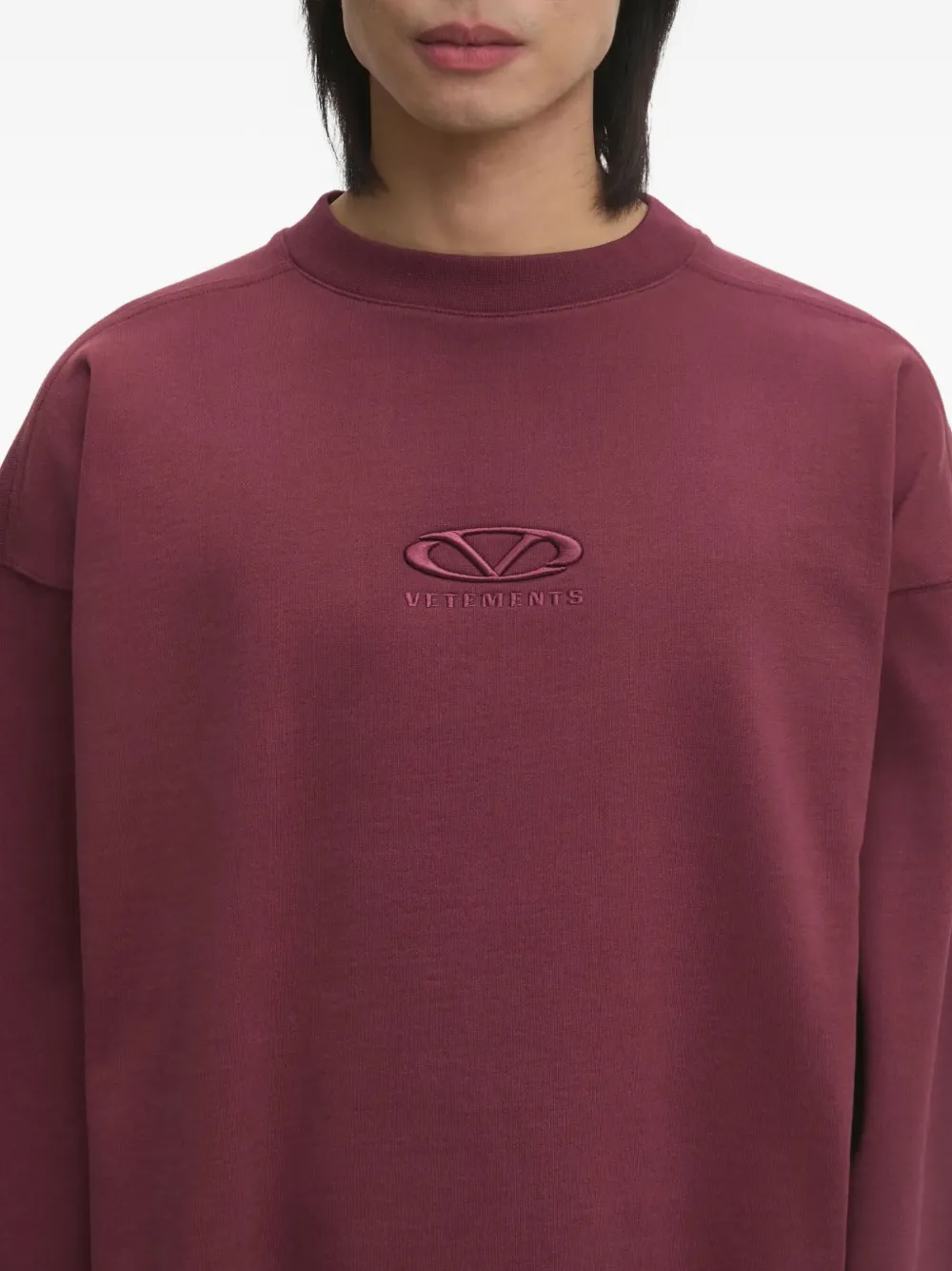 VETEMENTS logo-embroidered sweatshirt Rood
