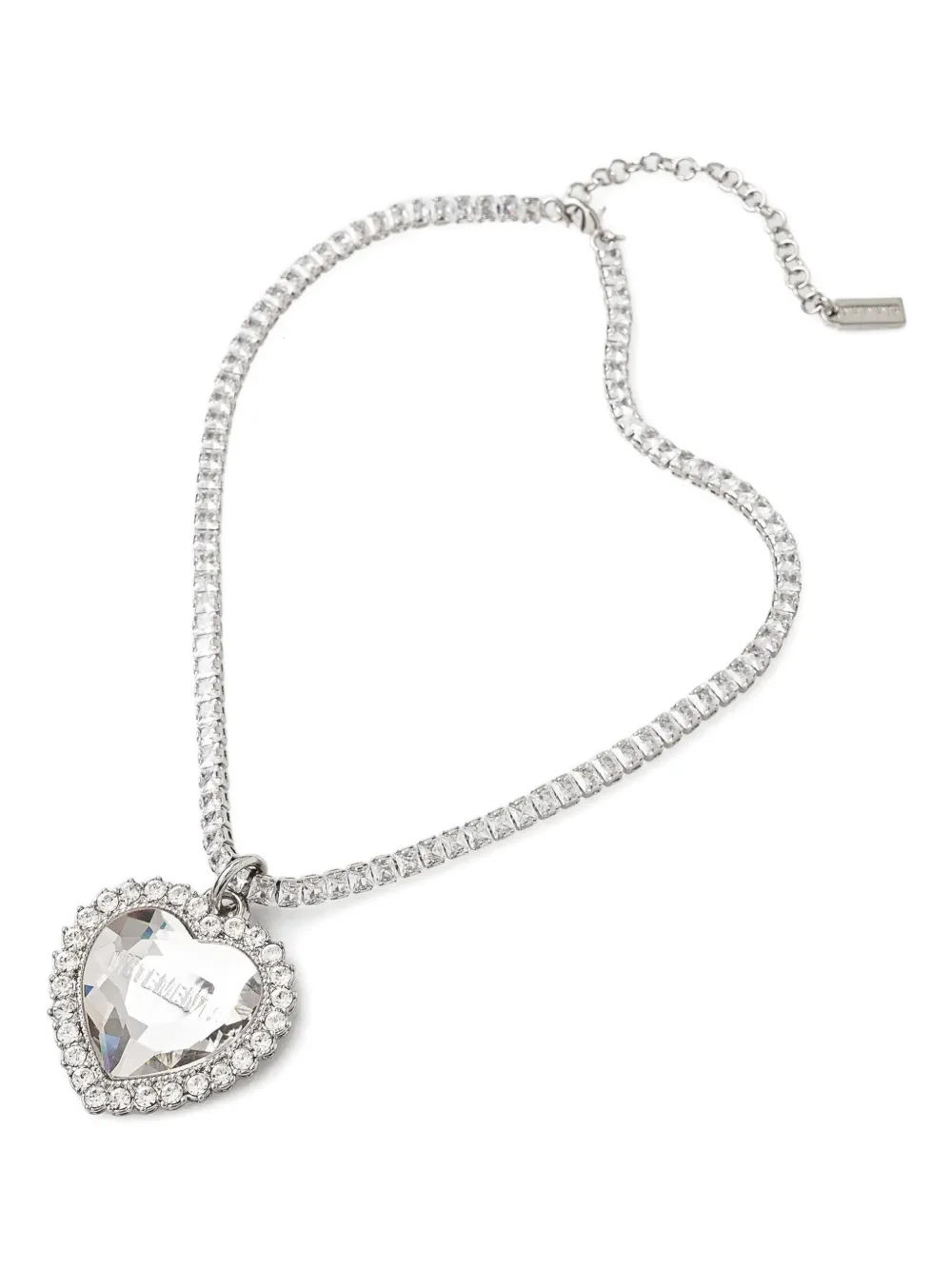 VETEMENTS crystal-embellished heart-pendant necklace | Silver | Image 1