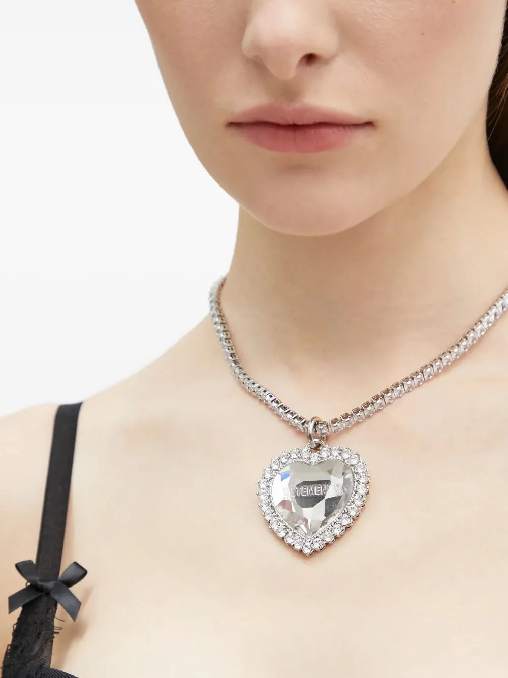 VETEMENTS Halsketting verfraaid met kristallen - Zilver