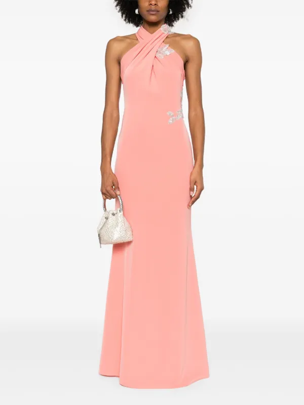 CRISTALLINI stretch-crepe Maxi Dress | Orange | FARFETCH UK CRISTALLINI stretch-crepe Maxi Dress | Orange | FARFETCH UK