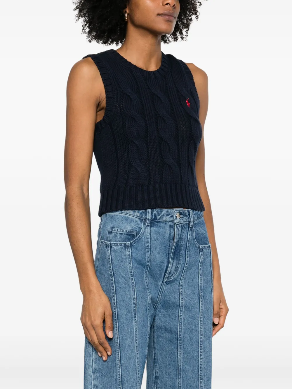 Polo Ralph Lauren Kabelgebreide spencer Blauw