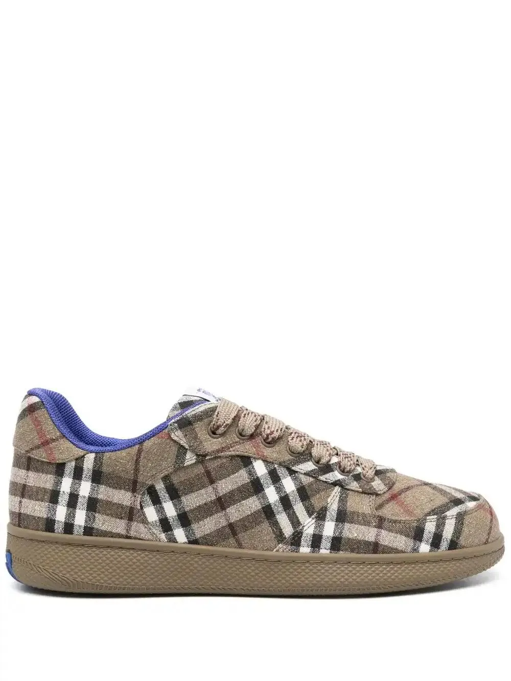 Shop Burberry Checked Sneakers In Brown