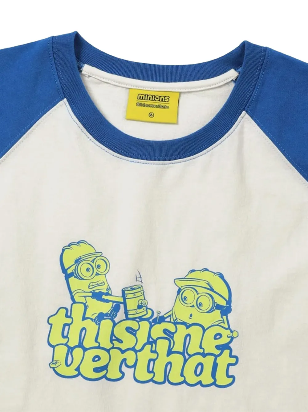 This Is Never That x Minions T-shirt met raglan mouwen Wit