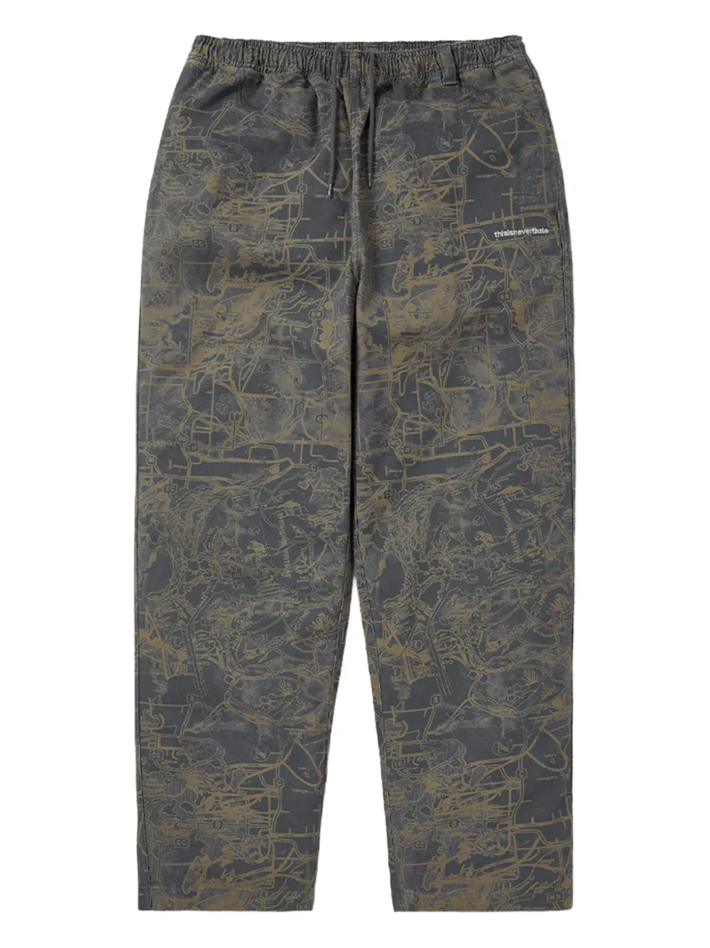 This Is Never That graphic-print drawstring trousers | Blue | Image 1