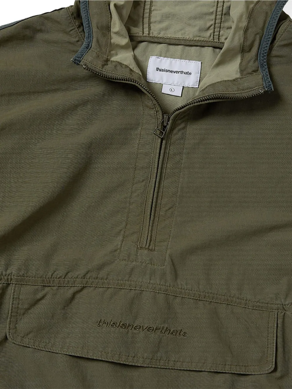 This Is Never That half-zip panelled jacket Groen