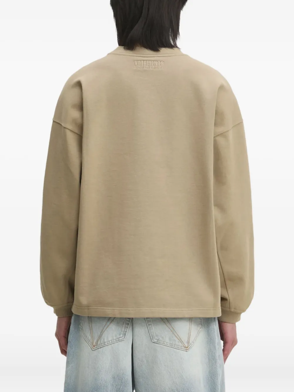 VETEMENTS logo-embroidered sweatshirt Beige