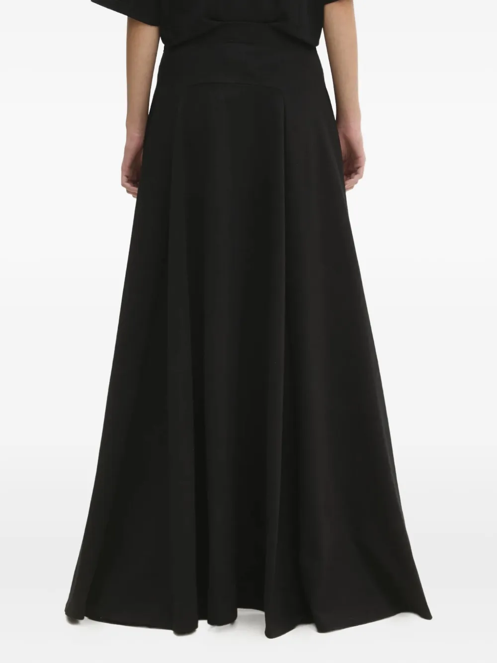 VETEMENTS logo-embroidered flared skirt Zwart