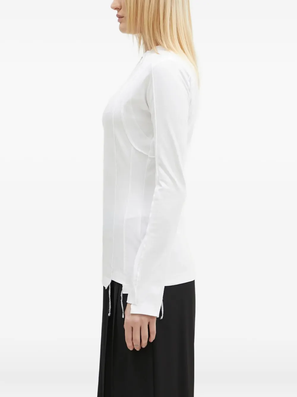 VETEMENTS exposed-seam long-sleeve T-shirt Wit